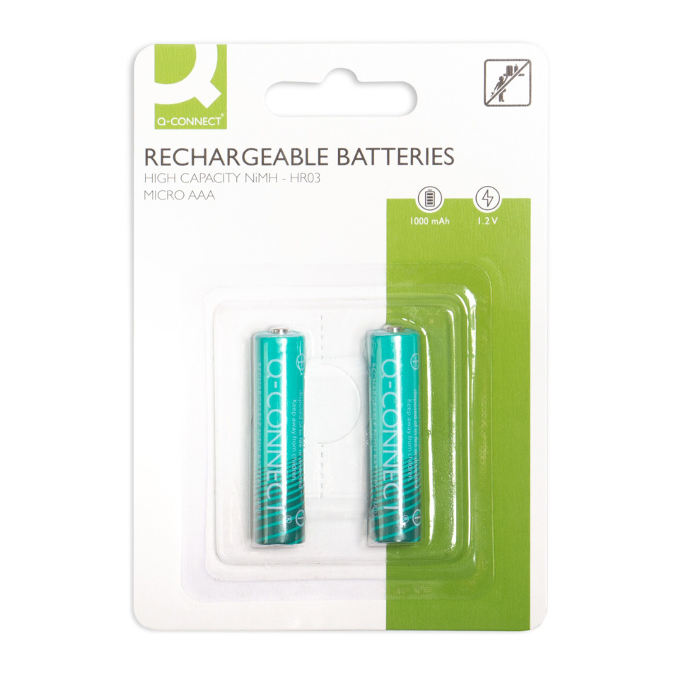 Aufladbare Batterien, NiMH, 1,2 V, AAA, grüne Verpackung