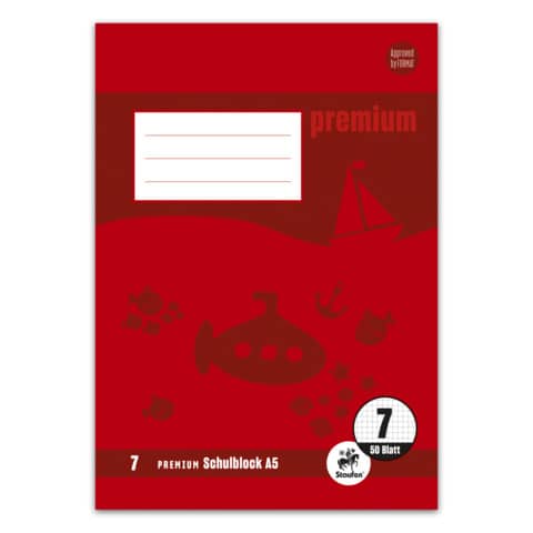 Schulblock, A5, 50 Blatt, Lin.7, kariert STAUFEN PREMIUM 734042007