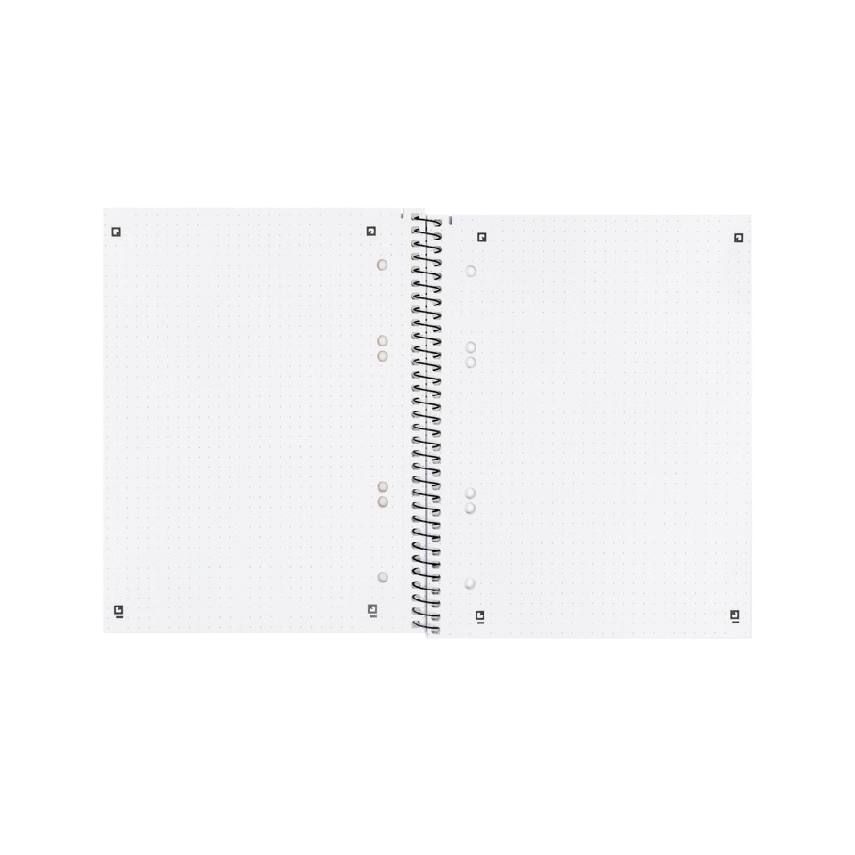 Notizbuch, Spiralbindung, Gitterpapier, Lochstanze?, Bindegeräte?