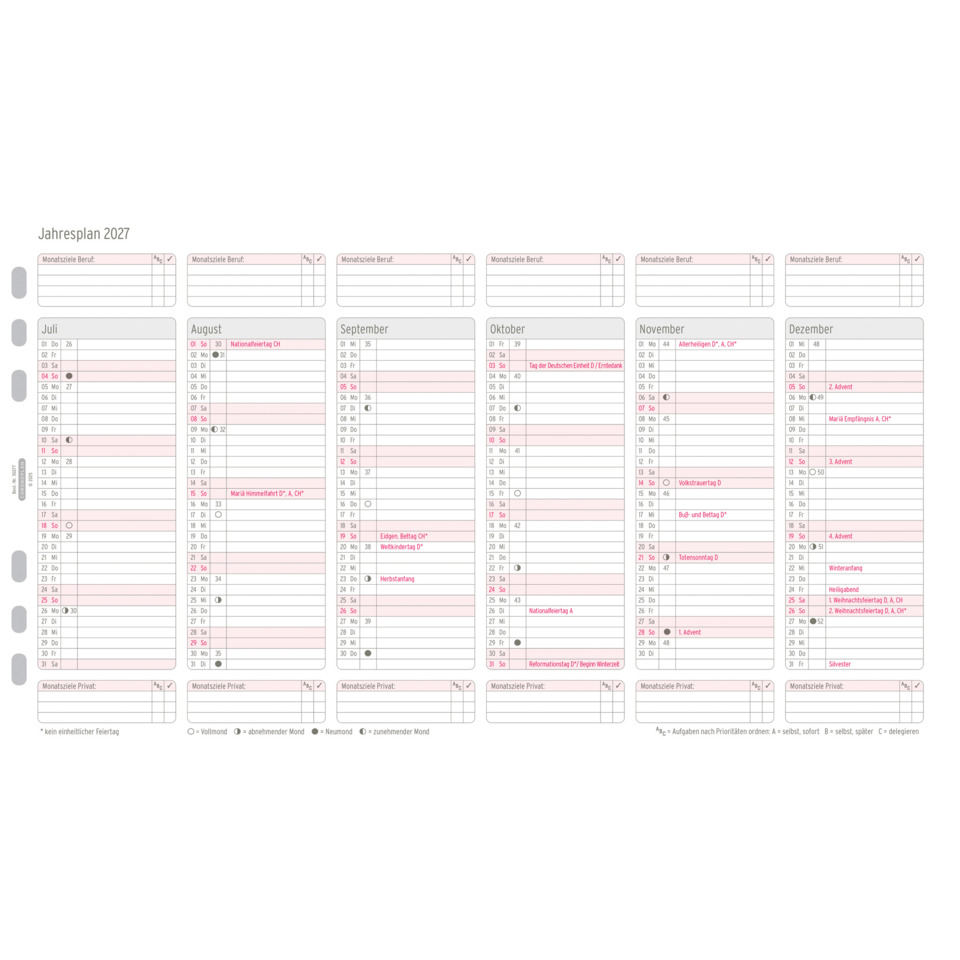 Kalender, Jahresplan, Monatskalender, Jahresplaner, Planungstafel