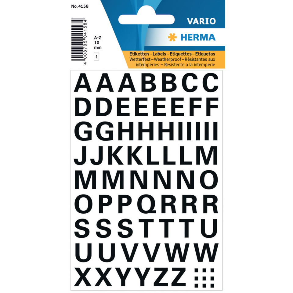 Alphabetaufkleber, Buchstabenaufkleber, Großbuchstaben, A-Z Set, Punktgitter