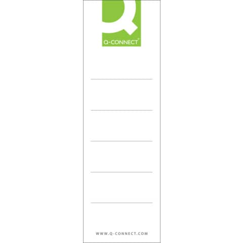Ordnerrücken-Einsteckschild, 50 x 157 mm, breit/kurz, 20 Stück, weiß Q-CONNECT KF00775-2