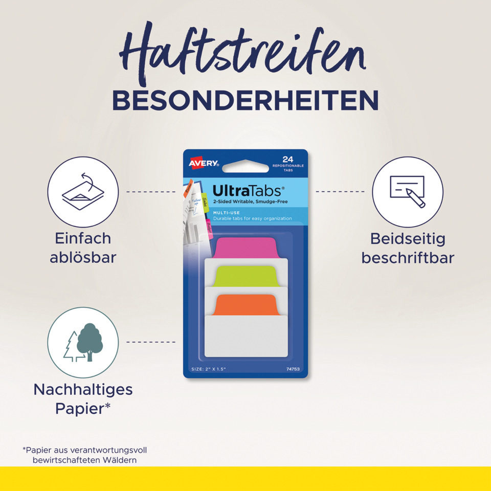 Notizen-Organizer, Post-it Tabs, Mehrfachetiketten, Trennfächer, Umweltfreundlich