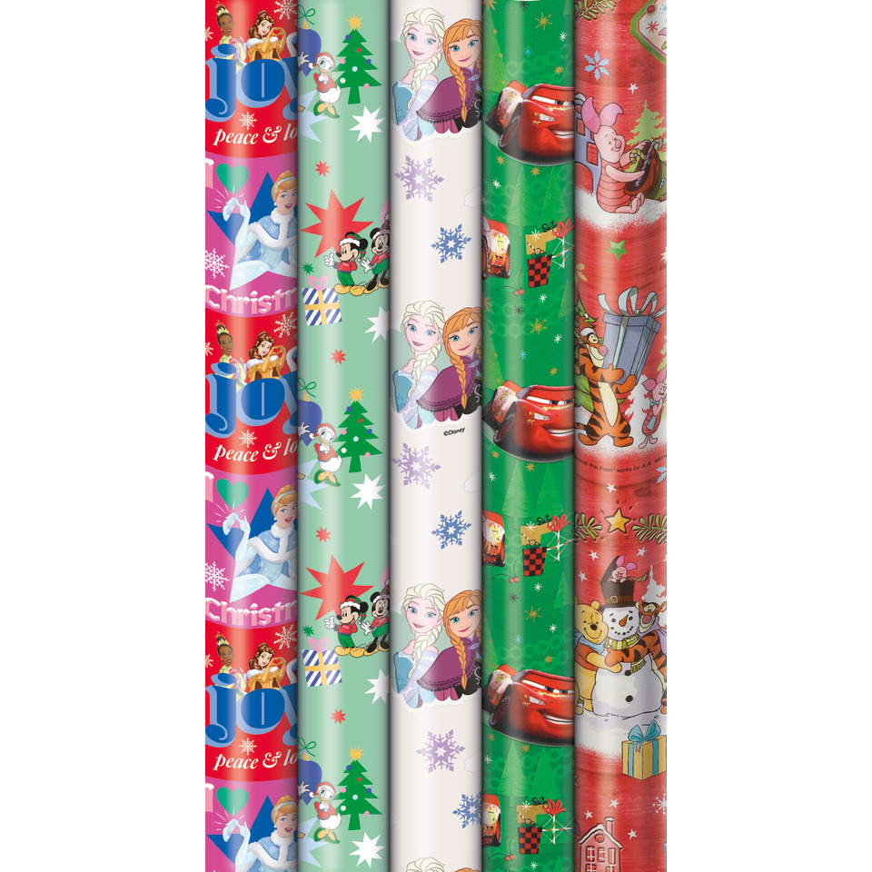 Wrapping paper, Weihnachten, Disney-Figuren, Schneeflocken, Geschenke