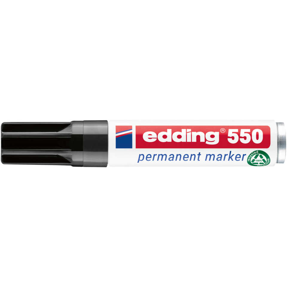 Permanentmarker, Marker, Schwarze Spitze, Weiße Hülse, Edging 550