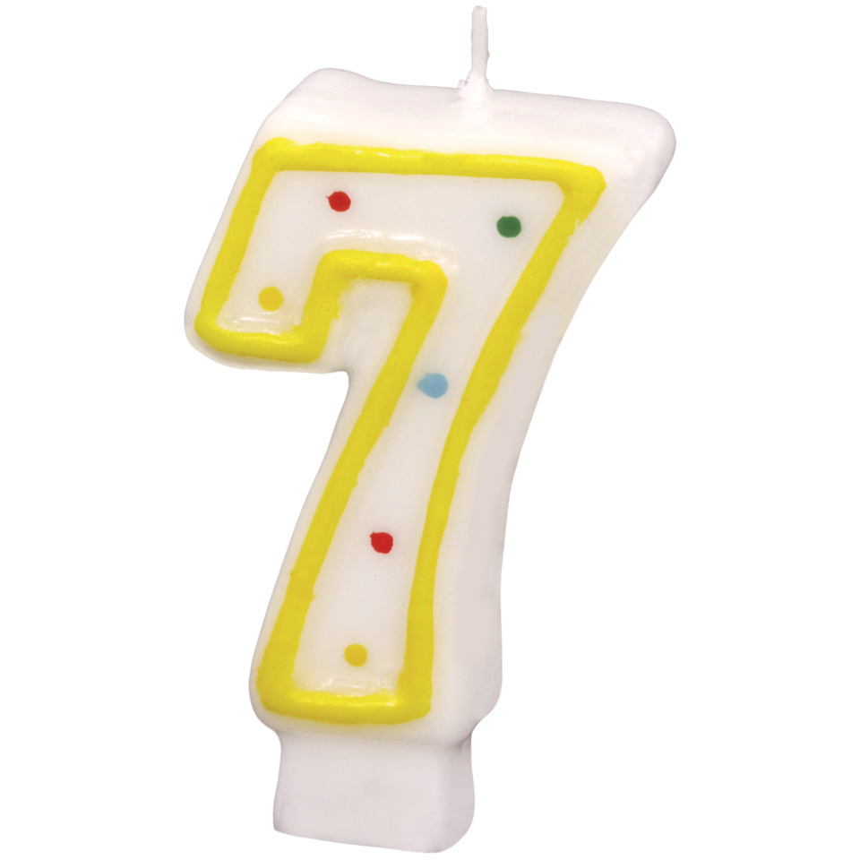 Zahl, Kerzen, Geburtstag, Dekoration, 7