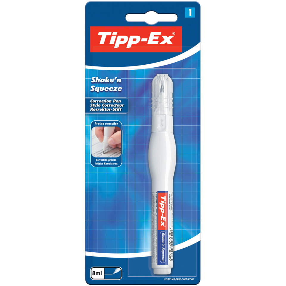 Korrekturpen, Shake'n Squeeze, Korrektur Stift, Korrekturpen, 8 ml
