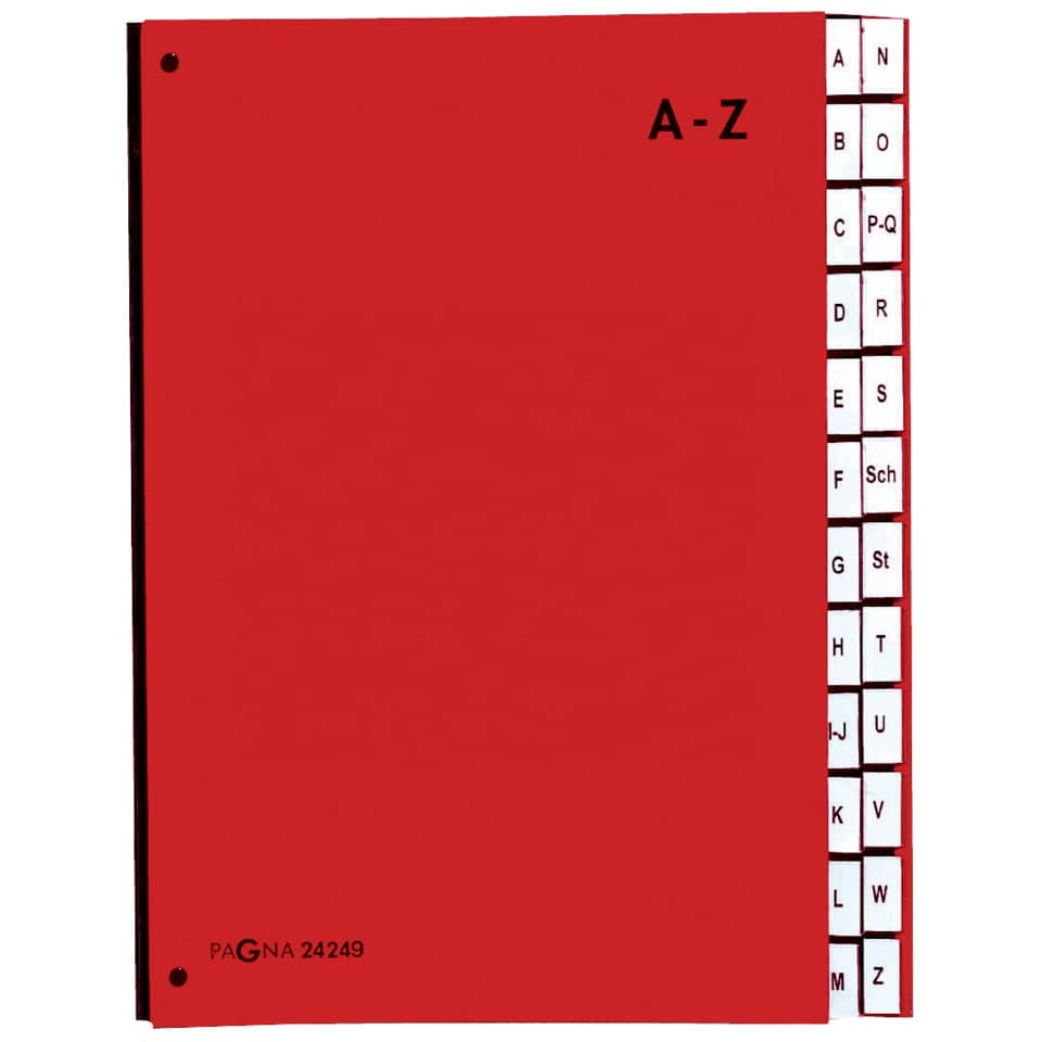 rot, Ordner, Spiralbindung, A-Z, Notizblock