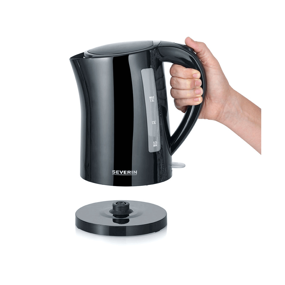 Küchenmaschine, Kaffee-/Teekanne, Wasserstandsanzeige, Glas-/Kunststoffgehäuse, Schwarz