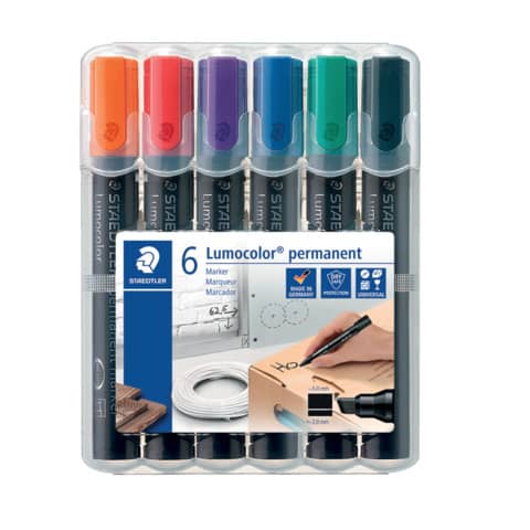 Permanentmarker Lumocolor®. Box mit 6 Farben STAEDTLER 350 WP6