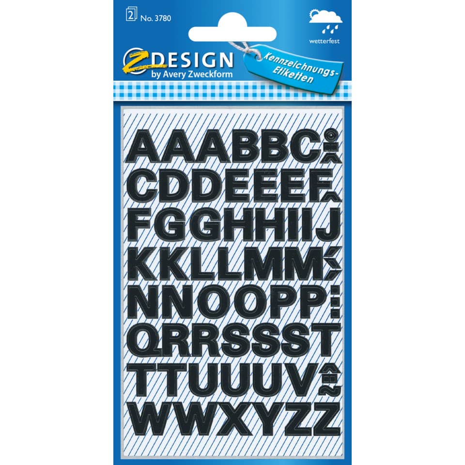Buchstabenaufkleber, Alphabet Sticker, Schriftaufkleber, Großbuchstaben, Dekosticker