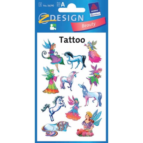 Tattoos Elfen+Einhorn, 11 Stück AVERY ZWECKFORM 56390