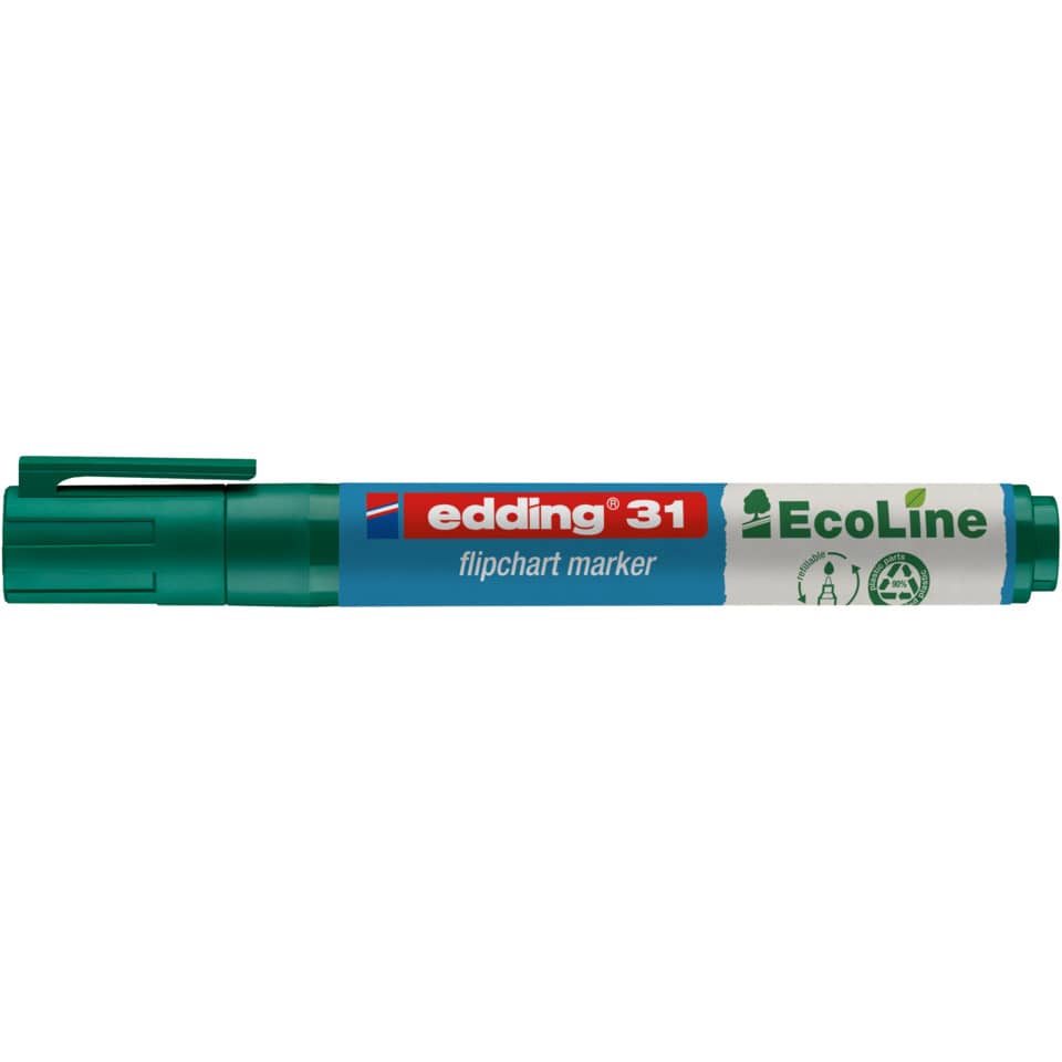Flipchartmarker 31 EcoLine, 1,5-3mm, Rundspitze, grün EDDING 31-004