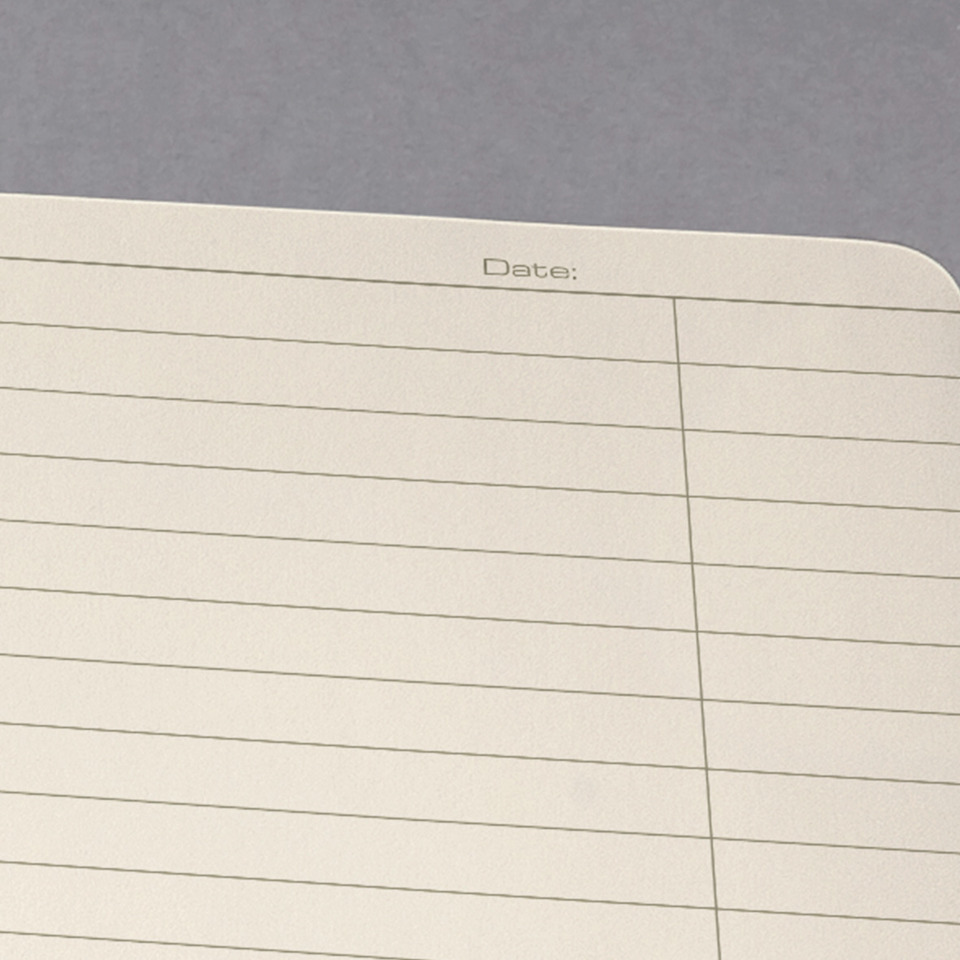Date field, notebook page, lined paper, table calendar, stationery, Date label, notebook page, lined paper, handwriting lines, corner rounded