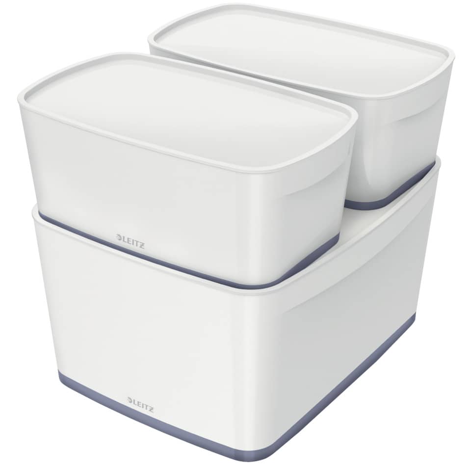 Aufbewahrungsbox, Aufbewahrung, Kunststoffbehälter, Set, Schwarz/Weiß (neutral)