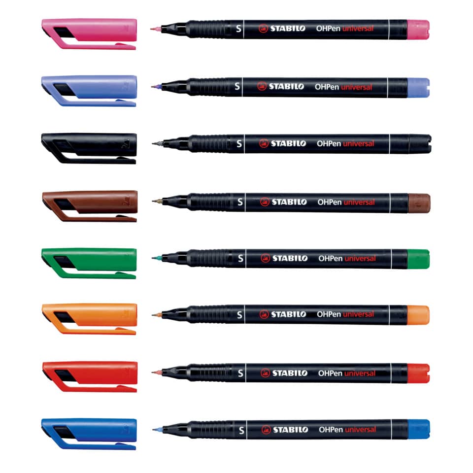 Marker, Permanent marker, Fine tip, Assorted colors, OHPen universal