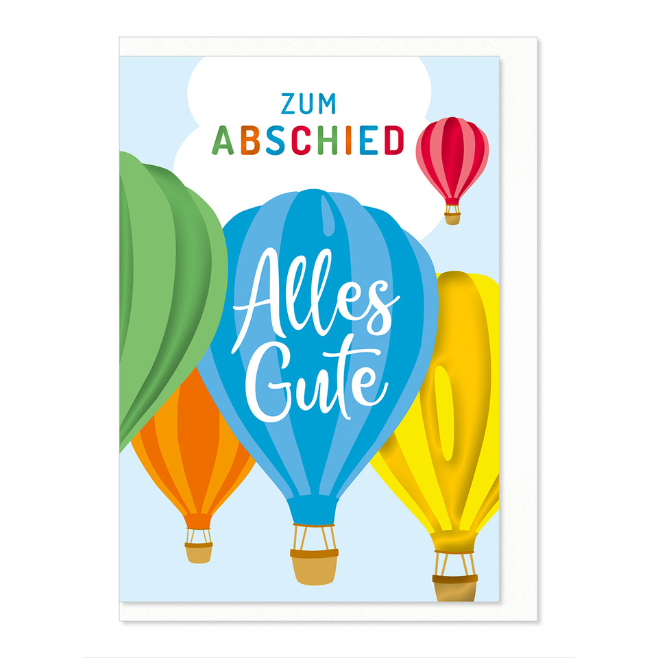 Grußkarte, Ballons, Alles Gute, Abschied, Farben