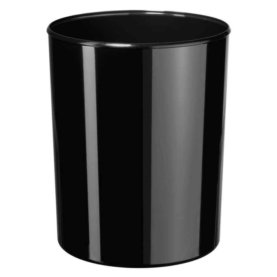 Abfalleimer, Mülleimer, Schwarz, Metall, rund