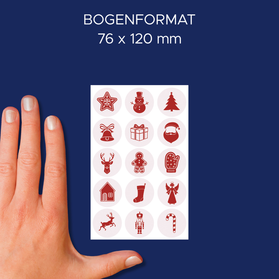  stickers,  Stickerblatt,  rote Symbole,  Weihnachts-Icons,  Geschenkaufkleber