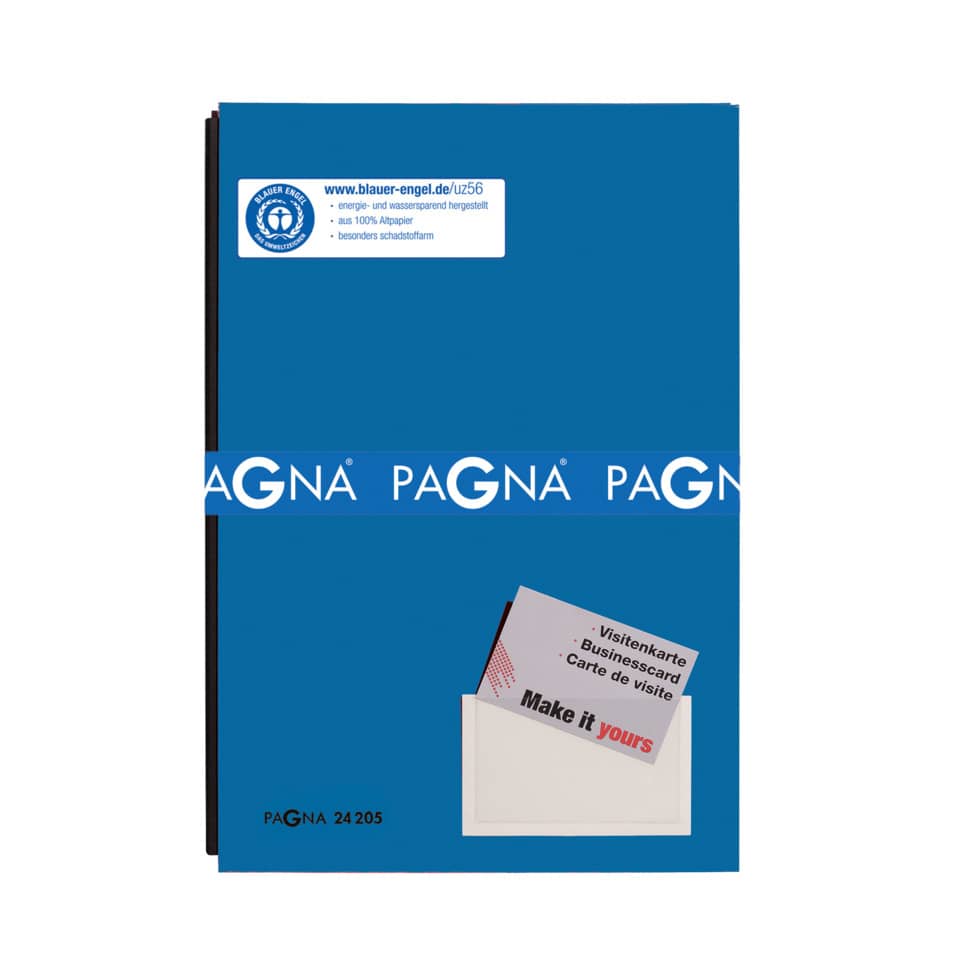 A4-Ordner, Blau, Kunststoff, Visitenkartenfach, PAGNA