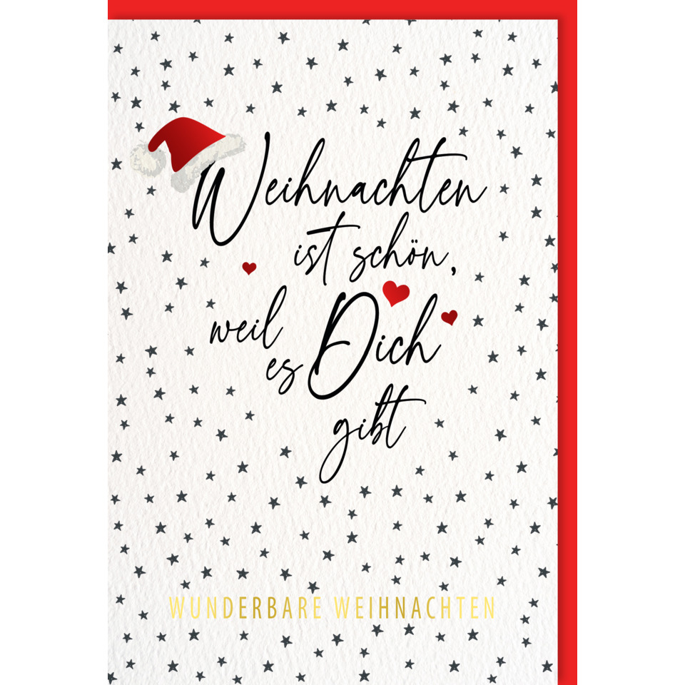 weihnachtskarte, kartenmotiv, sternendesign, herzmotiv, spruchkarte