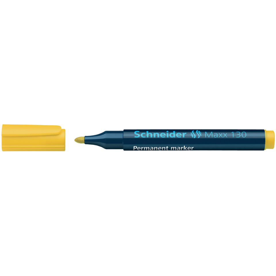 Permanentmarker, Marker, Schreibstift, Gelbspitze, Blaues Gehäuse