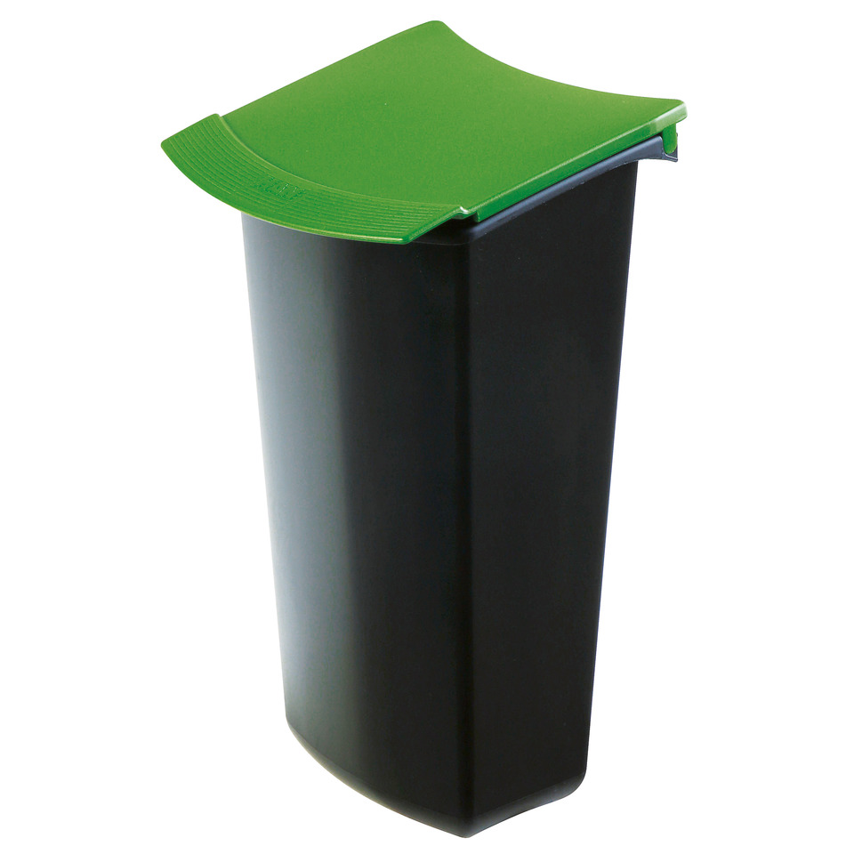Müllbehälter, Mülltonne, grüner Deckel, Eimer, Recyclingbehälter