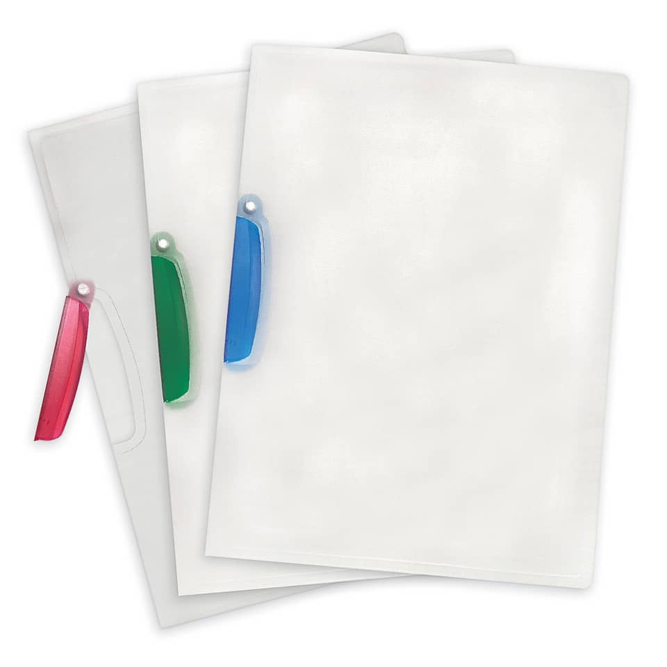 Plastiklabel, Verschlussclip, Ordnungsmappen, Aktenmappe, transparente Folie