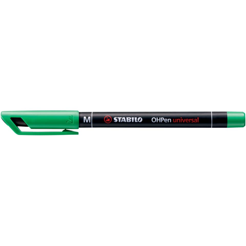 Marker, Permanent marker, Green cap, Chisel tip, Midline black body