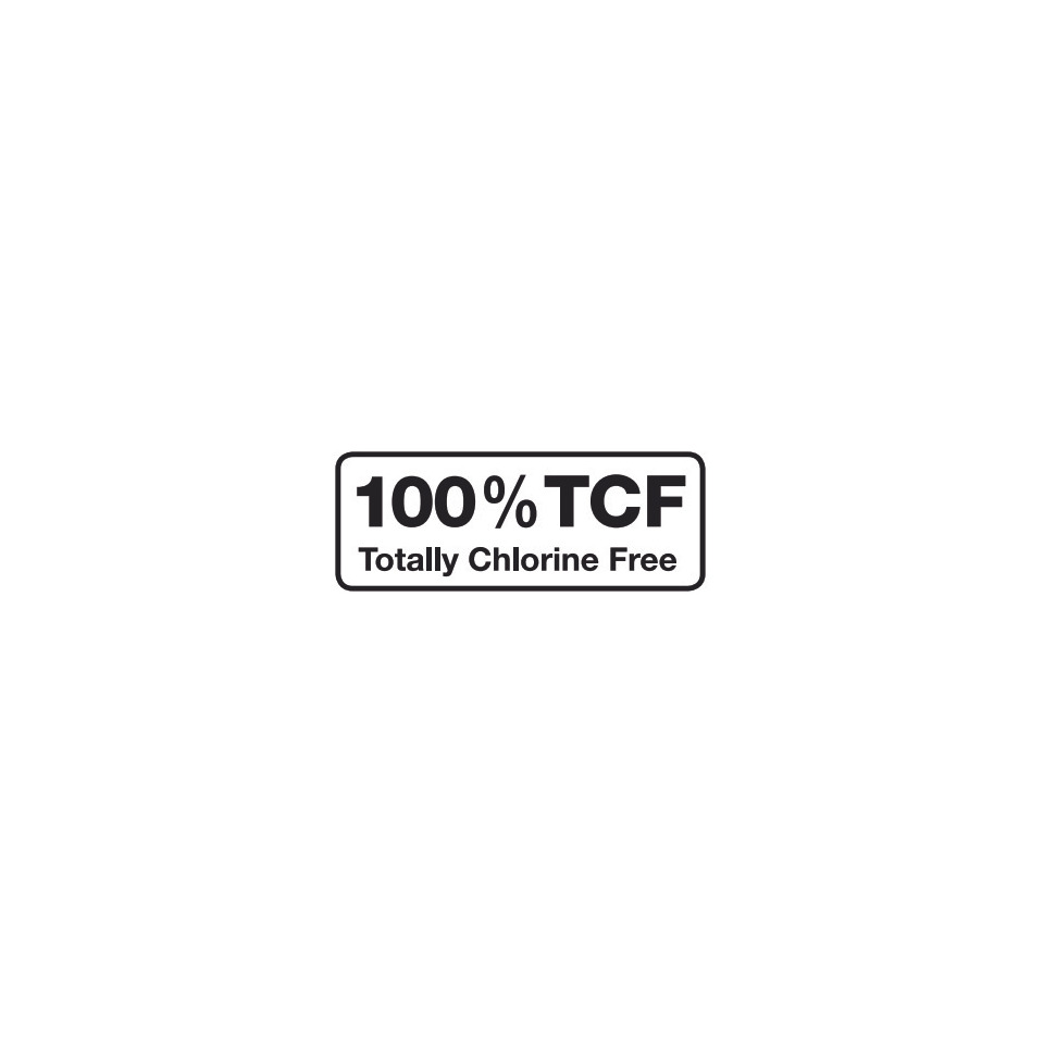 100% TCF, Totally Chlorine Free, watermark, label, badge