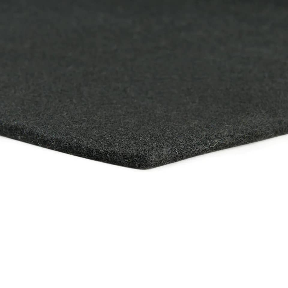 Schwarzer Filz, Filzlappen, Tiefer schwarzer Stoff, Flächenmaterial, Glatte Kante