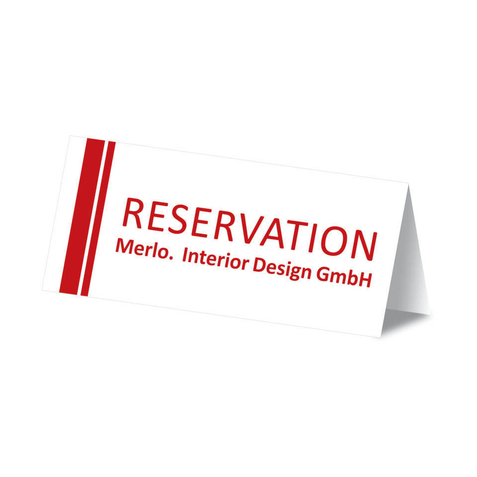 Reservierung, Merlo Innenarchitektur, GmbH, Visitenkarte, Geschäftskarte