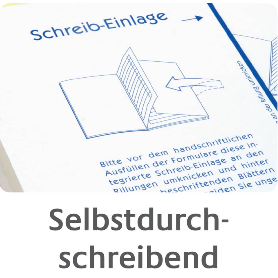 Schreib-Einlage, Selbstdurch-schreibend, Formulare, Papier, Anleitung