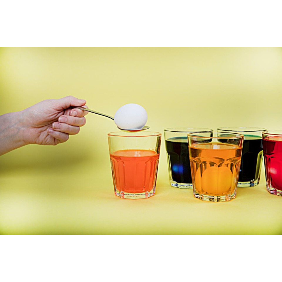 Eier, Farben, Gläser, Schnelltest, Spiegelung