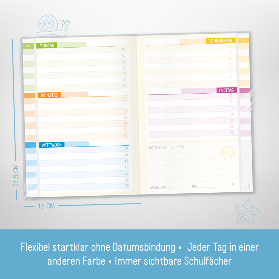Planer, Woche, Kalender, Notizbuch, Schulplaner