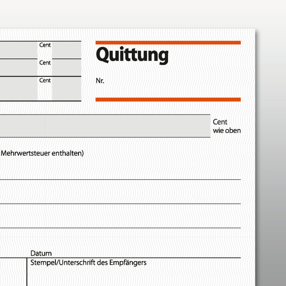 quittung, rechnung, briefpapier, kopfzeile, datenfeld