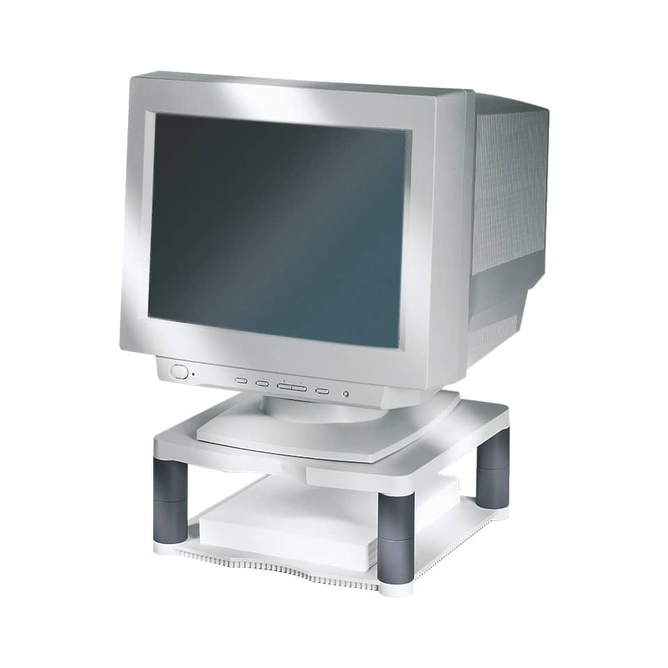 monitor, CRT-Monitor, Silberrahmen, Standfuß, klobiger Computerbildschirm