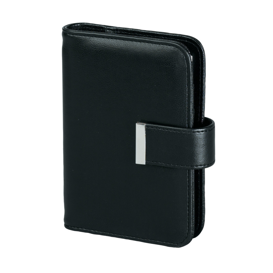 Brieftasche, Portemonnaie, Leder, Schwarz, Klammerverschluss