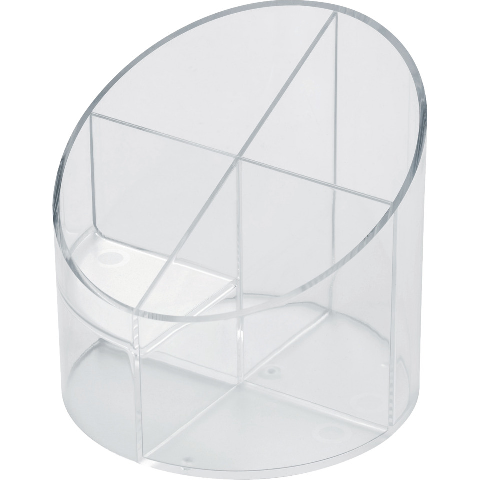 Ablagekorb, Ablagebehälter, transparent, Rund, Standsystem