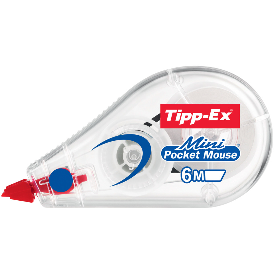 Tipp-Ex Korrekturband, Mini Pocket Mouse, Kleinstmaßstab, Korrekturbandspender, 6m Bandlänge