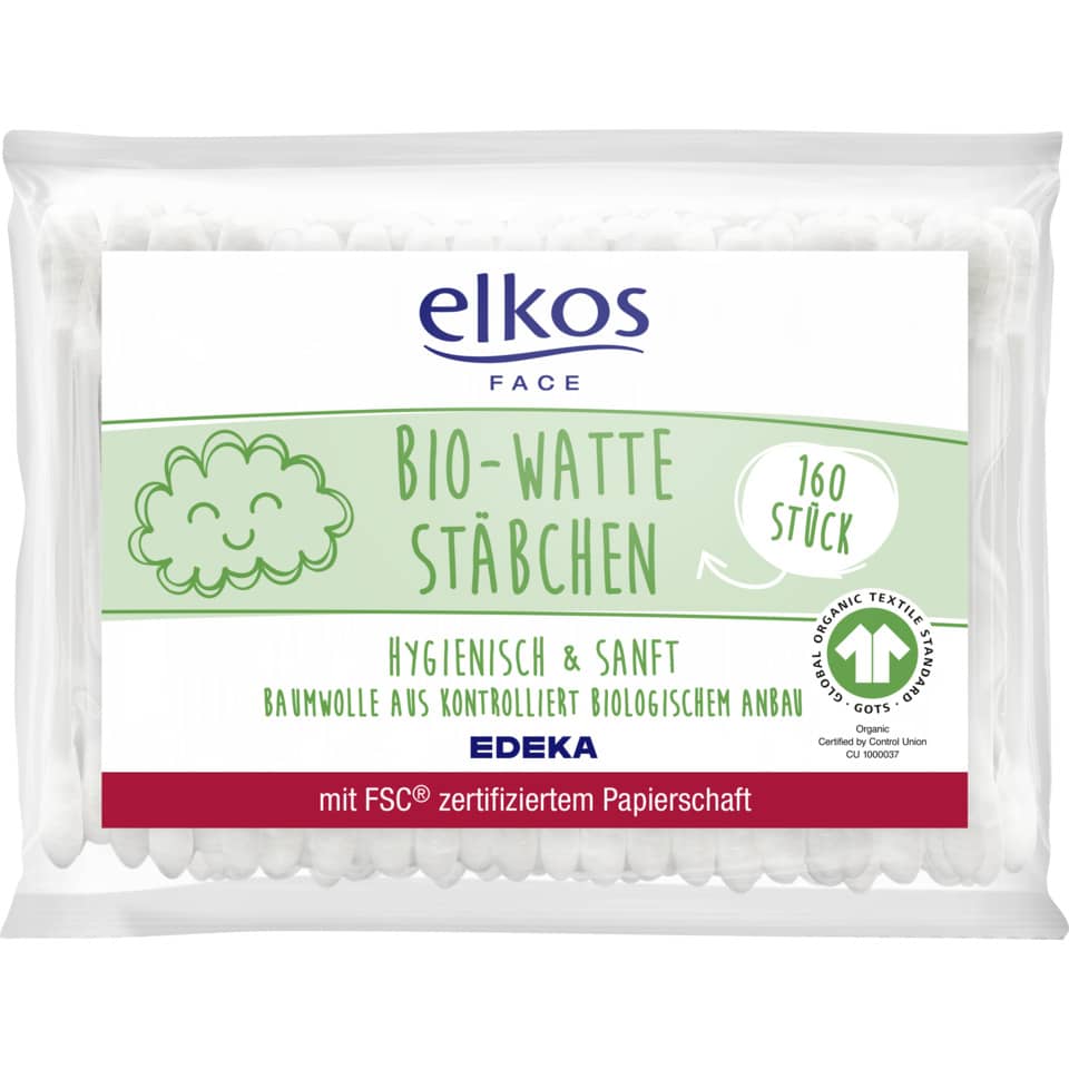 Bio-Watte-Stäbchen, Schwämmchen, Baumwolle, Feintextilien, Papierschaft