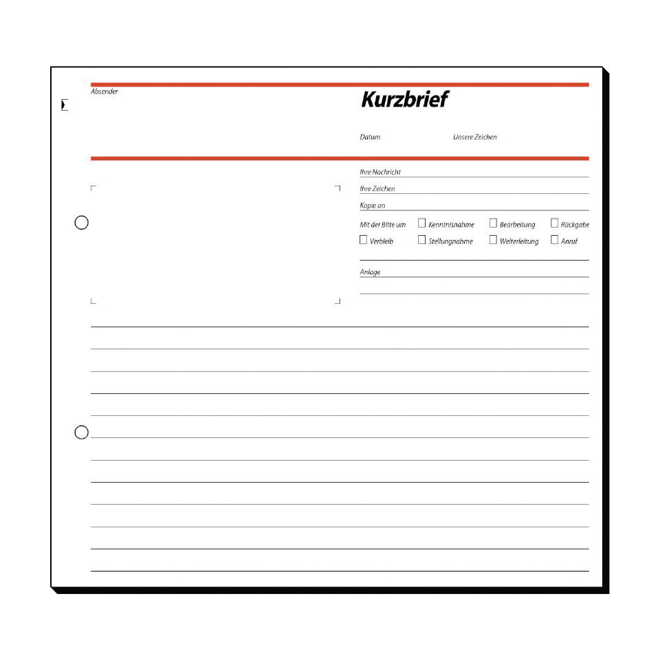 kurzbrief, briefpapier, formular, druckvorlage, briefkopie