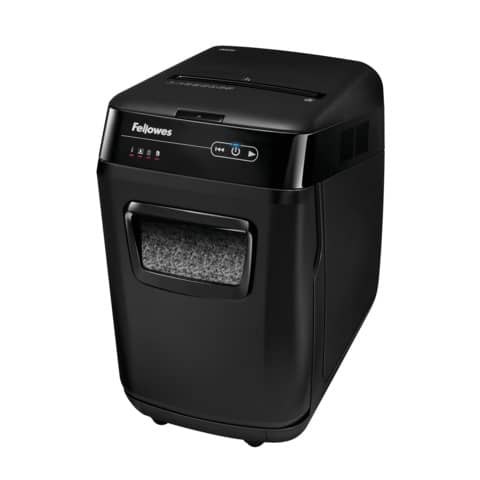 Aktenvernichter AutoMax 200M, Partikelschnitt 2x14mm, P5, 200 Blatt, schwarz FELLOWES 4656301