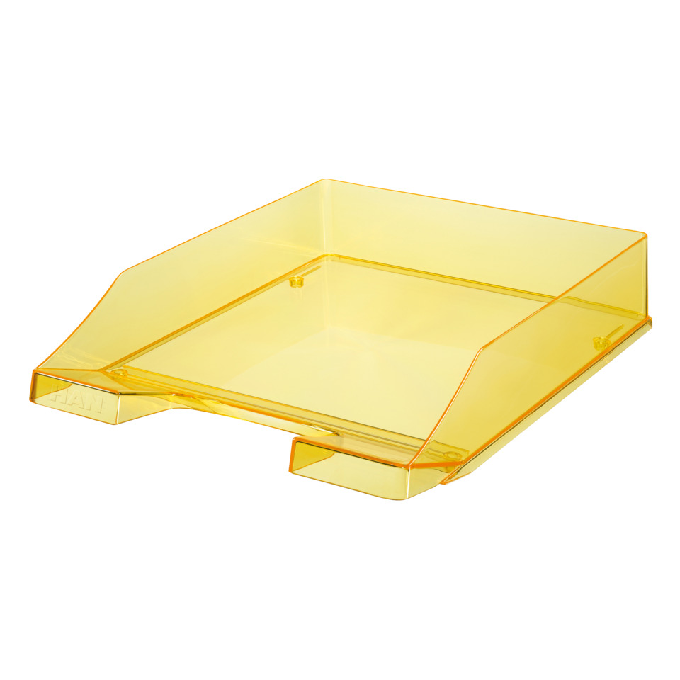 Schreibtischständer, Papierablage, Organizer, Transparent, Gelb