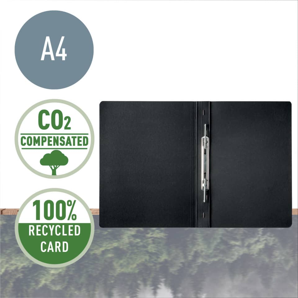 A4, CD/DVD-Halter?, Ordner, schwarzer Ordner, verursacht CO2-kompensiert, recyceltes Material