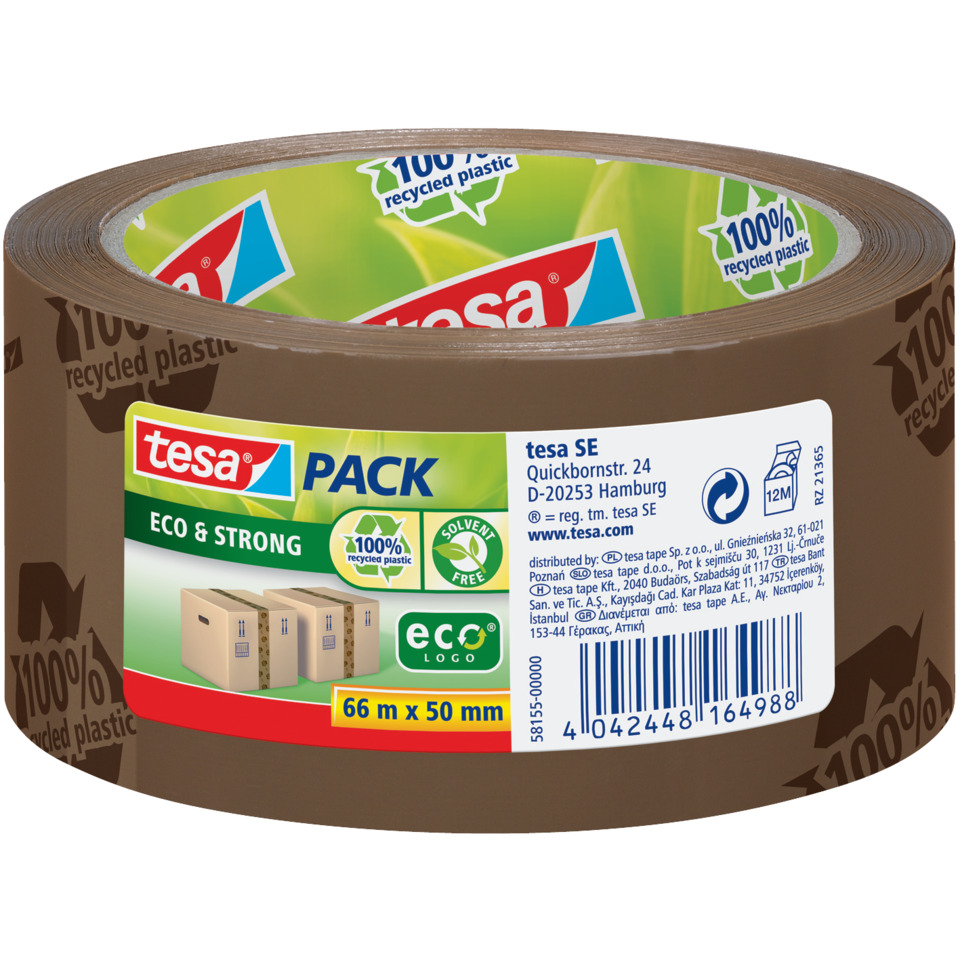 Klebeband, Tesa Pack, Klebeband Eco & Strong, 66 m x 50 mm,  recycled plastik
