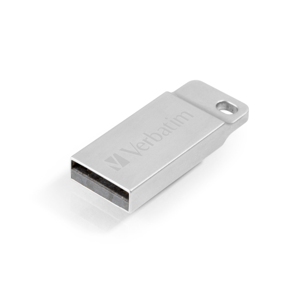 USB-Stick, Flash-Speicher, Metall, Silber, Kappe mit Loch