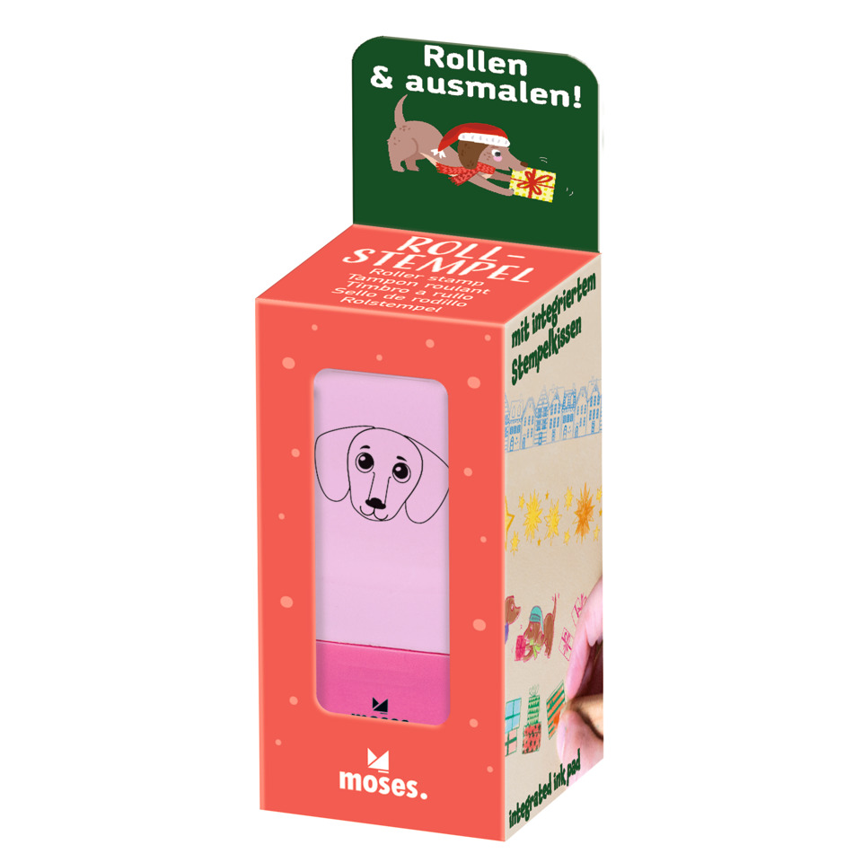 Stempel, Stempelset, Kinderstempel, rosa Stempel, Hundeschnitz
