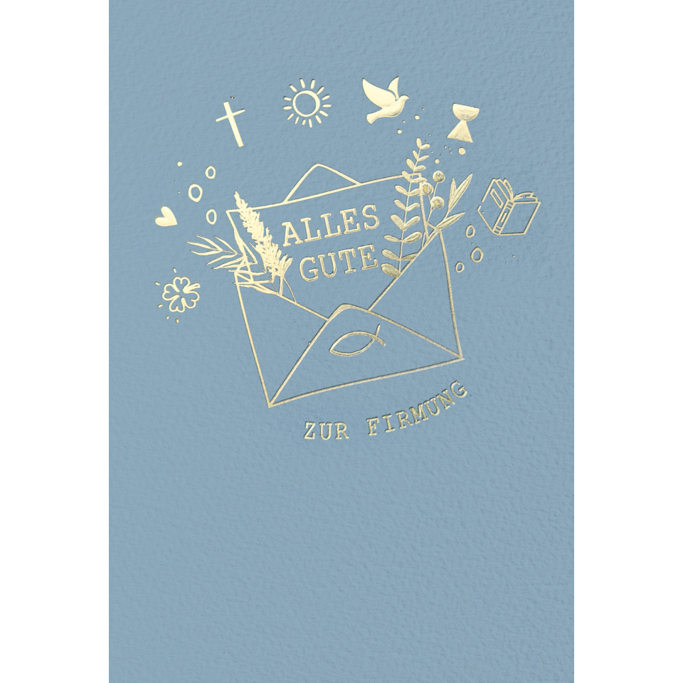 Umschlag, Alles Gute, Zur Eirmung, Karte, Goldschrift