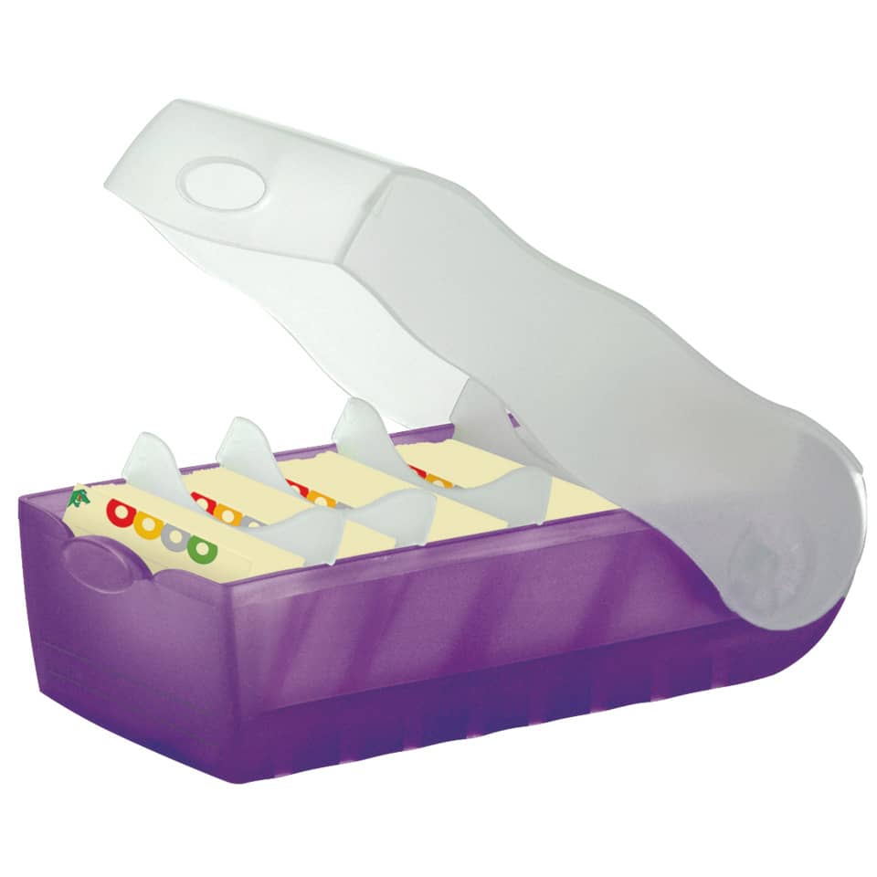 Lernkartei CROCO DIN A7 quer, Lernkartei mit 100 Karten, transluzent-lila HAN 997-673